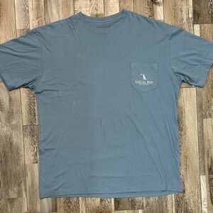 Local Boy Outfitters Men's Short-Sleeve Pocket Tee in Dusty Blue-Shrimp. NWOT!